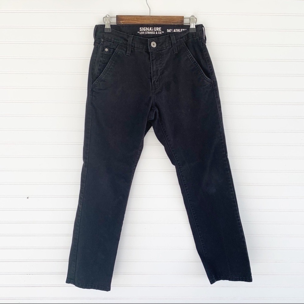 Signature by Levi Strauss Co S67 Athletic Fit Mens Black Jeans 28x30 599430015